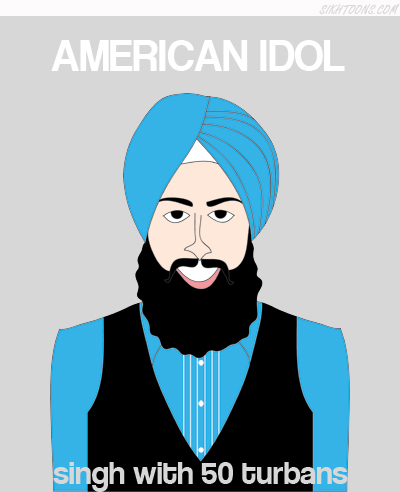 American Idol with 50 turbans